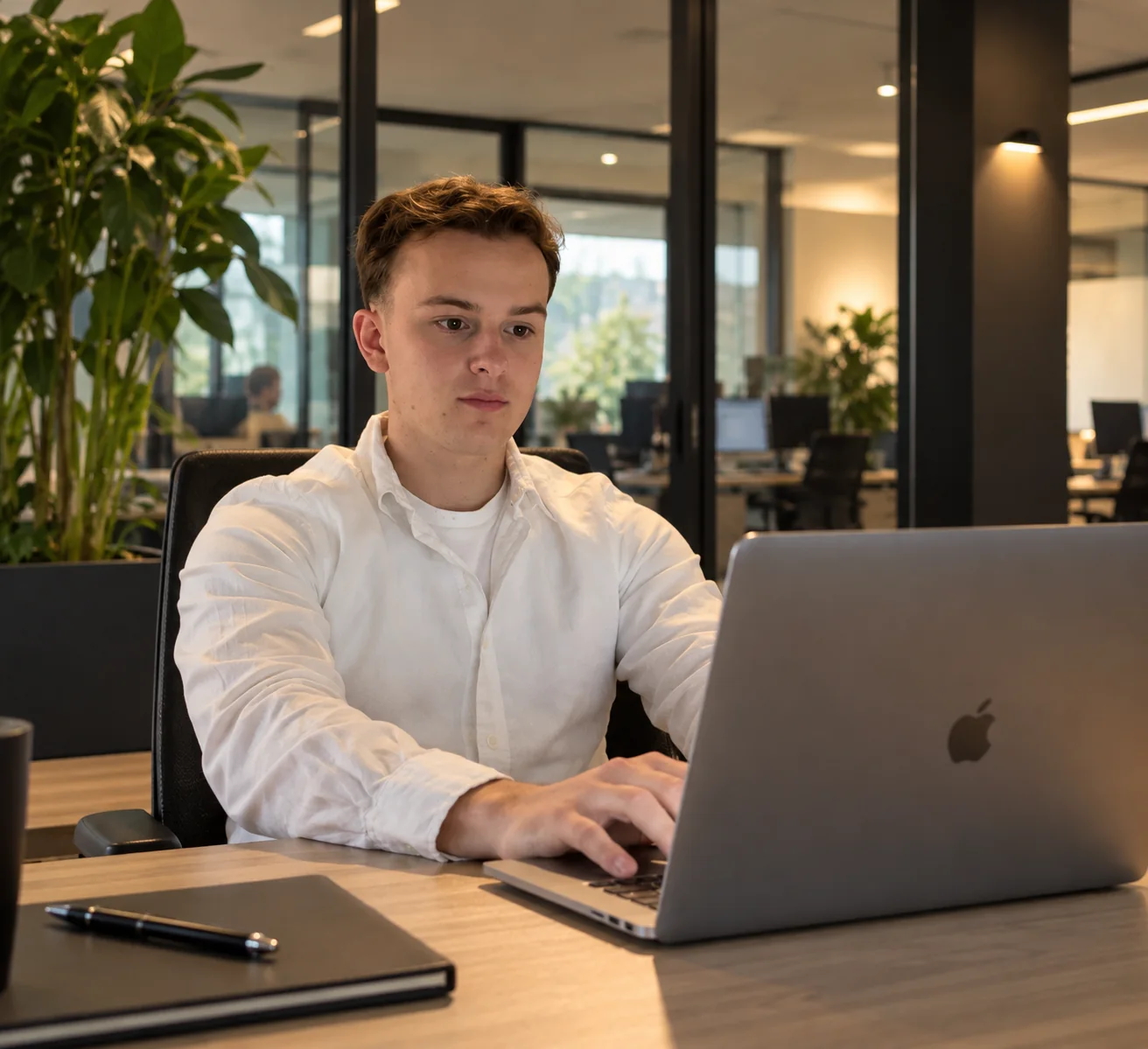 Oprichter van WebBooster aan het werk